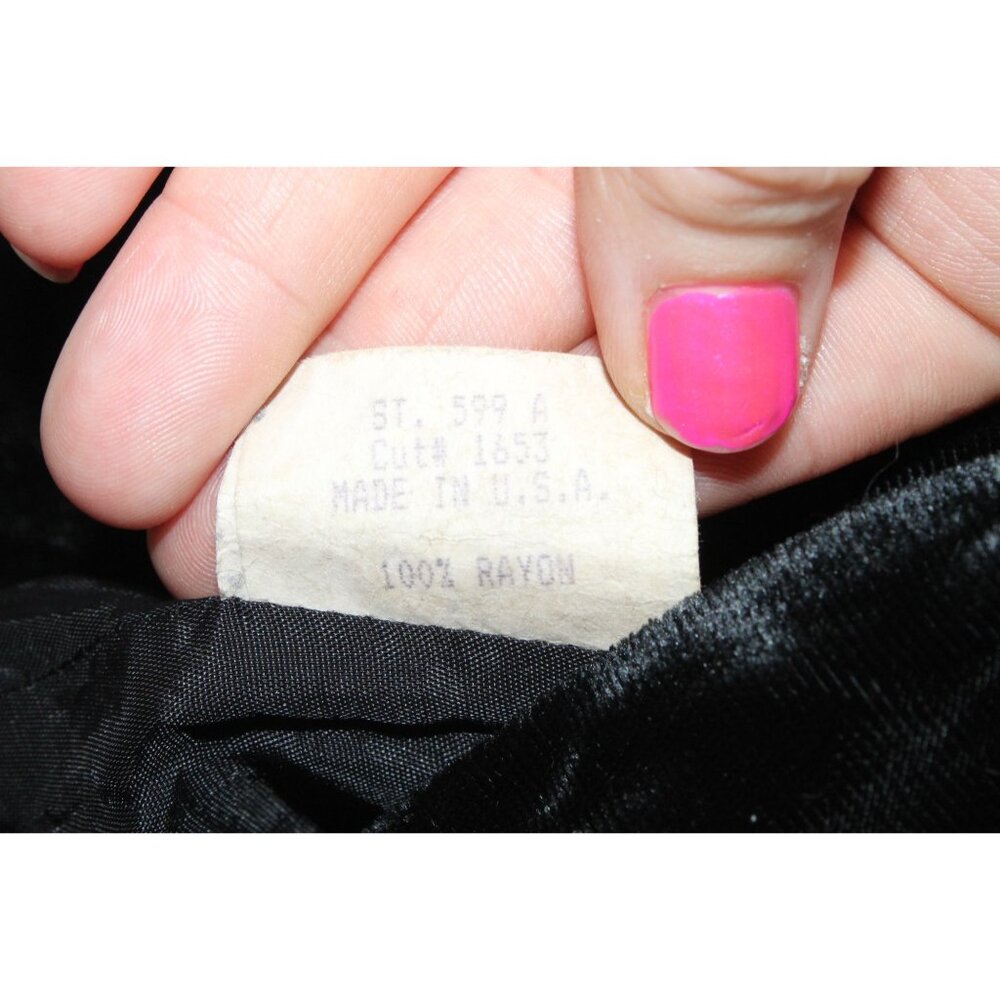 Vintage Geary Roark Kamisato 90s Black Rayon Side Slit Lattice Back Midi Dress 6 - Picture 8 of 9